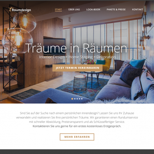  Webdesign für Raumgestalter / Interior Designer und Implementierung