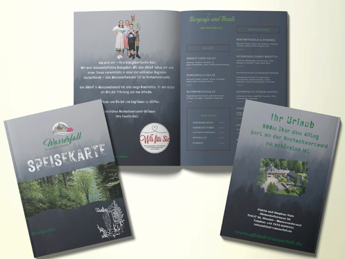 Speisekarten-Design für Bergcafé & Beizle im Hochschwarzwald