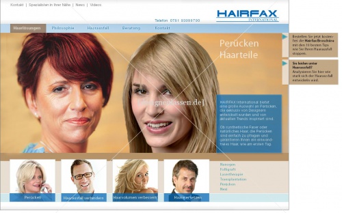 HAIRFAX WEBSEITE (HAAR/FRISEUR/PERÜCKEN)