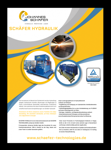 Broschüren für Unternehmen im Bereich Hydraulik und Prüfstandsbau