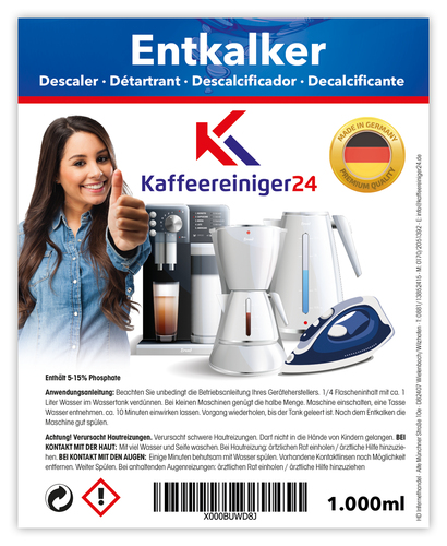 Etiketten für Entkalker