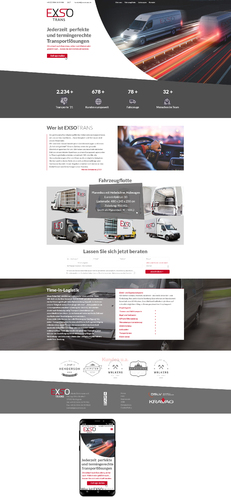 Landing Page Design für Speditionsdienstleistungen