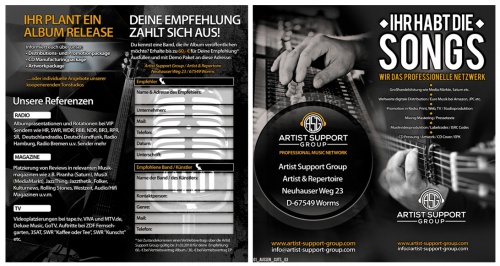 Flyer-Design für Artist Support Group