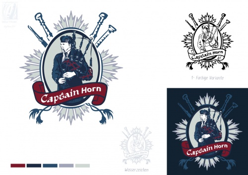 Logo-Design für Captain Horn der Dudelsackspieler Captain Horn Folkdesigner