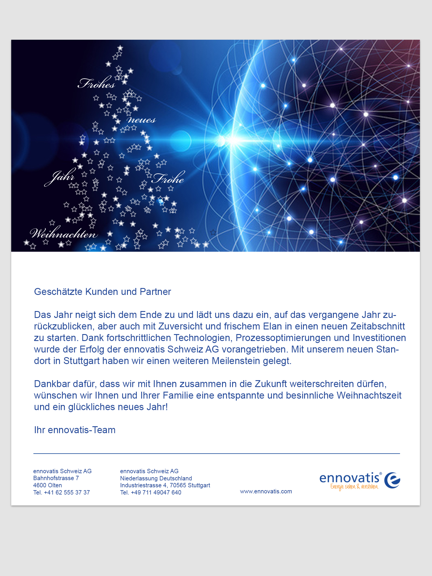 Digitale Weihnachtskarte für Energieberater