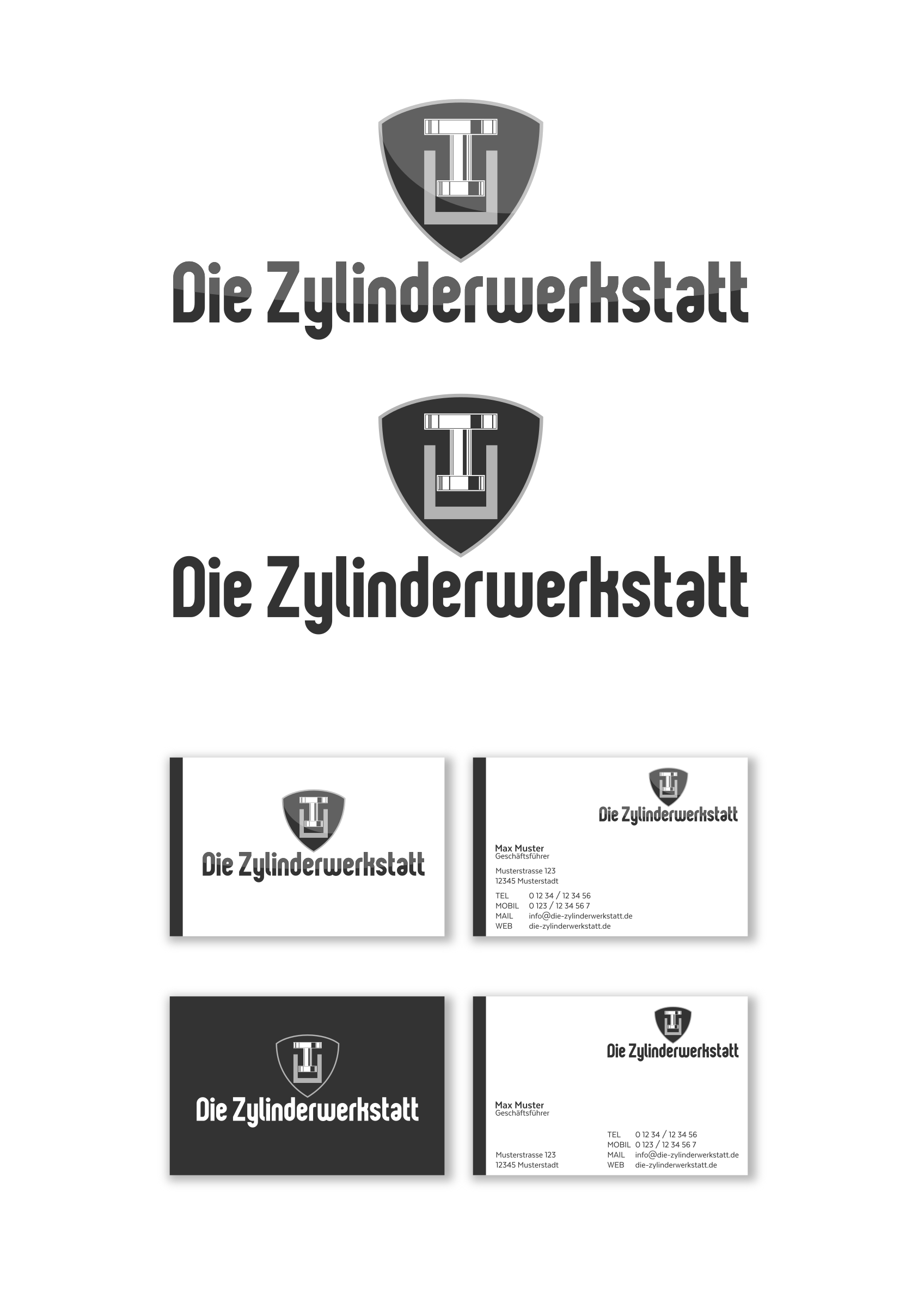 Logo & Visitenkarte für Reparatur von Hydraulikzylindern