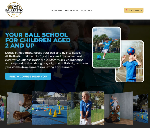 Online-Marketing Material für Bewegungsangebot speziell für Kinder