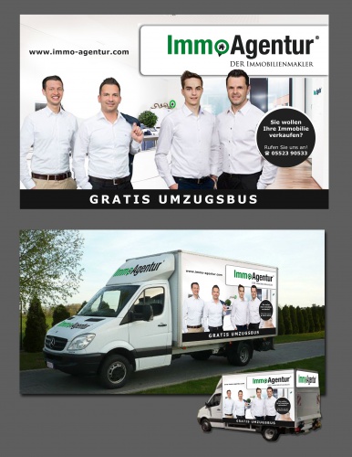 Umzugsbus Design, Immobilienmakler