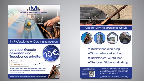  Flyer-Design für Dachrinnenreinigung