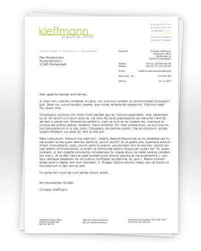 Neudesign von Visitenkarten und Briefpapier für Eventmanager