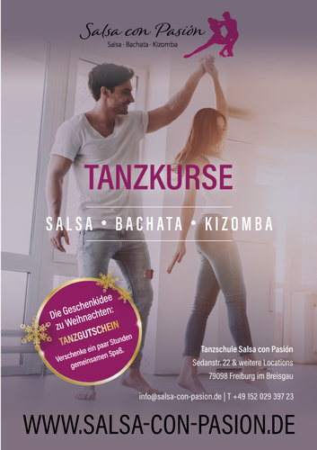 Plakat-Design für Tanzkurse in Salsa, Bachata, Kizomba & Zouk