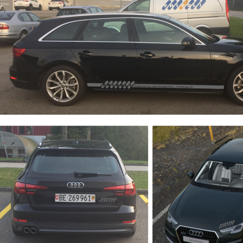Dezente Fahrzeugbeschriftung für Geschäftsleiter