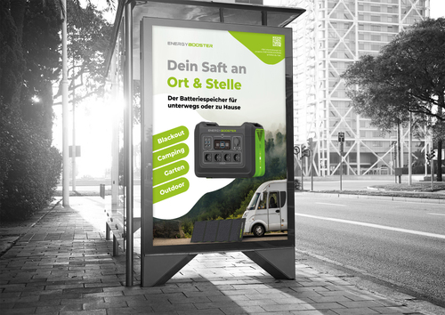 Plakat-Design für mobile Energiespeicher