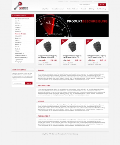 eBay Template KFZ-Teile und Zubehör