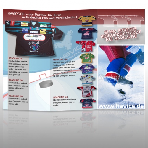  Flyer für Eishockey und Fussball Trikots