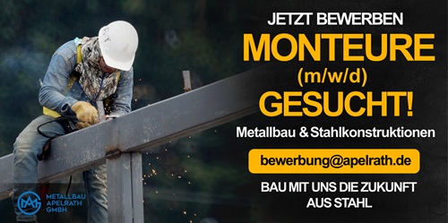 Bauzaunbanner für Fertigung und Montagen von Metallbau- und Stahlkonstruktionen