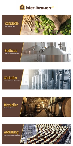 Webbanner-Design für Webshop zum Thema Bierbrauen