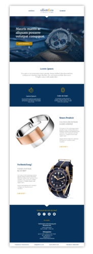 Newsletter-Design für Juwelier mit Online-Shop